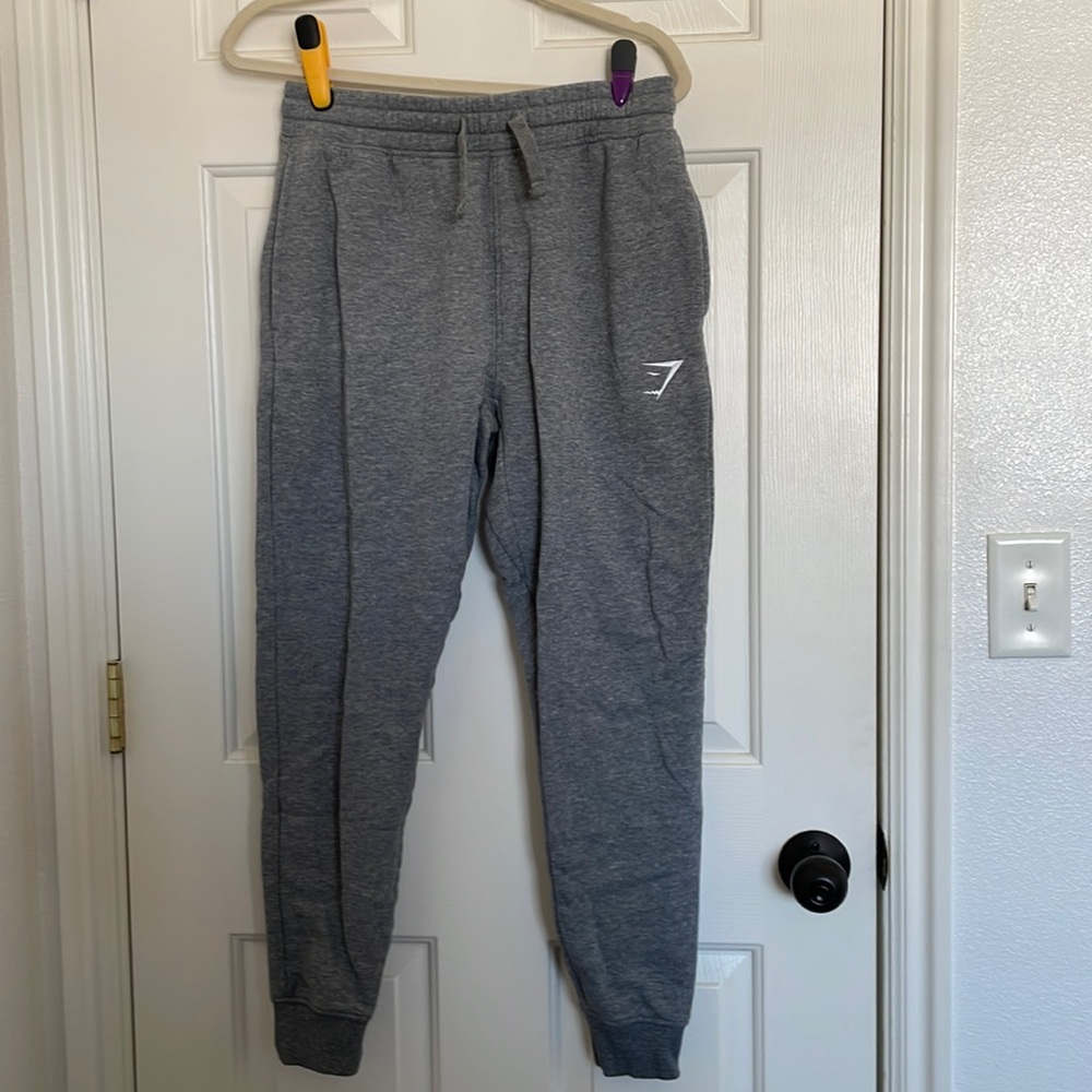 Heather gray gym shark joggers